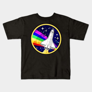 NASA Rainbow Pride Spaceflight Badge Kids T-Shirt